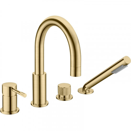 Смеситель на борт ванны Boheme Uno 460-MG Золото матовое латунь