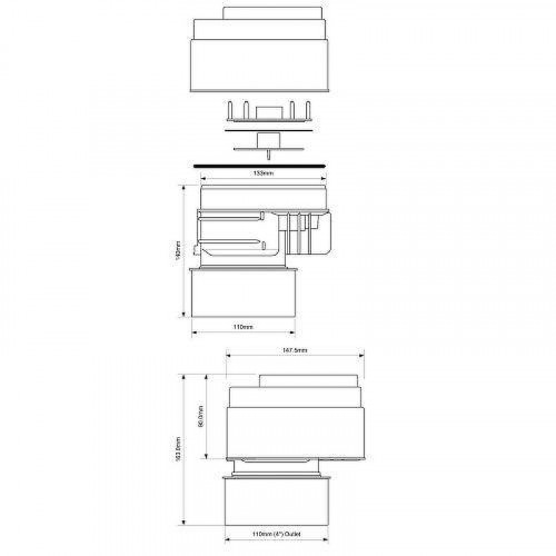 Вентиляционный клапан McAlpine MRAA1PS-CLEAR цвет Серый
