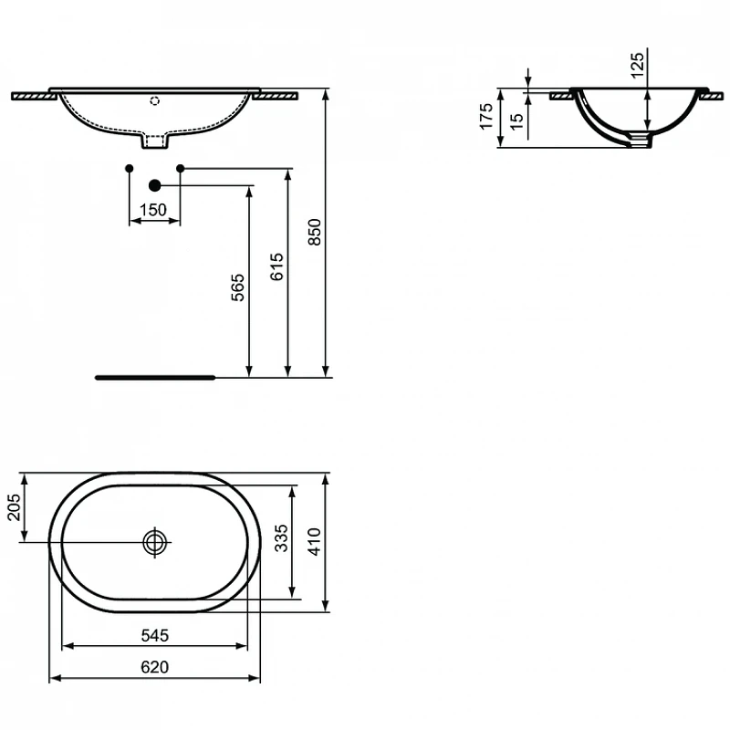 Раковина Ideal Standard Connect 62 E504901 цвет Euro White / Евробелый