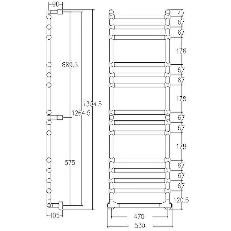 Электрический полотенцесушитель Margaroli Sole 5144714CRNB Хром
