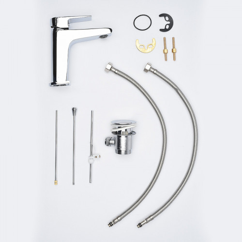 Смеситель для раковины AQUAme Prato AQMP6121 Хром латунь