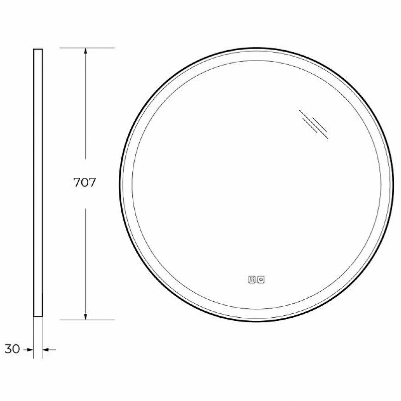 Зеркало Cezares Cadro 70 CZR-SPC-CADRO-700-LED-TCH-WARM с подсветкой с сенсорным выключателем и подогревом стекло
