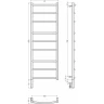 Электрический полотенцесушитель Сунержа Галант 3.0 1200x400 L 00-5800-1240 Хром нержавеющая сталь