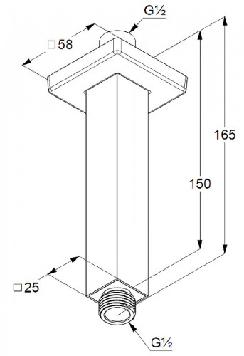 Кронштейн для верхнего душа Kludi A-Qa 6654505-00 Хром латунь на потолок