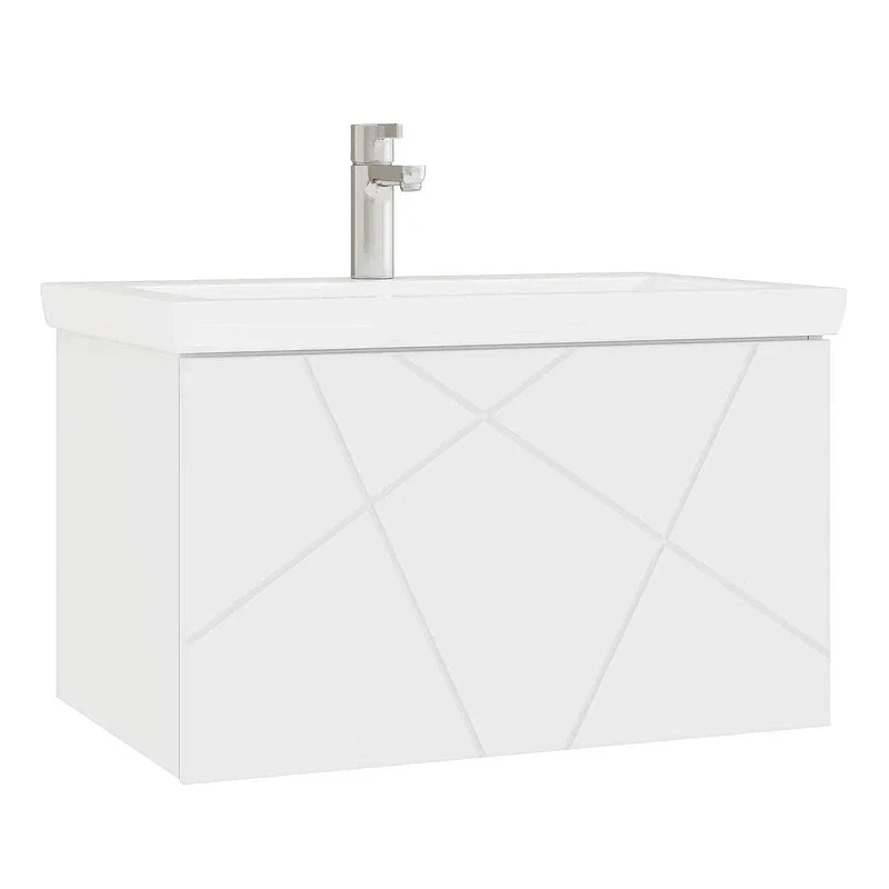 Тумба с раковиной Vigo Geometry 70 034-com подвесная цвет Белый