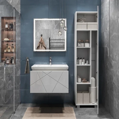 Тумба с раковиной Vigo Geometry 70 034-com подвесная цвет Белый
