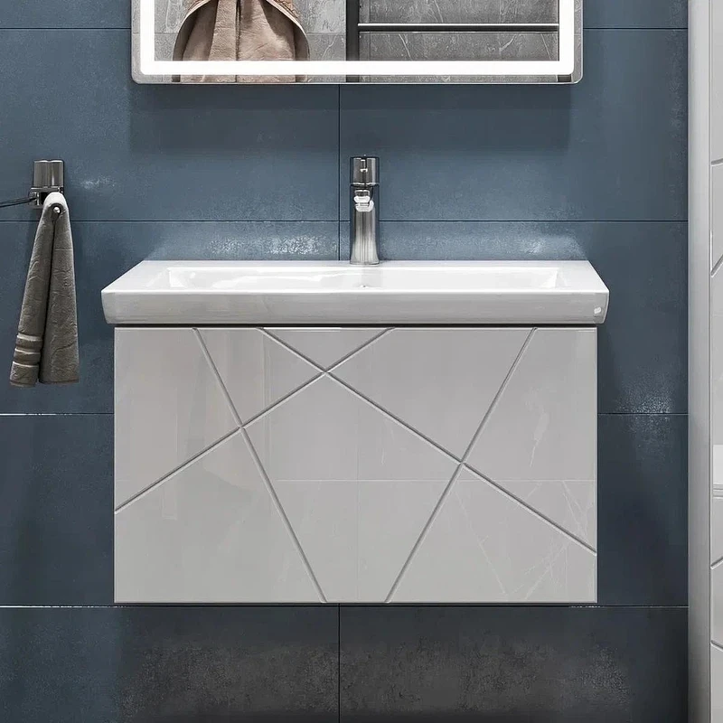 Тумба с раковиной Vigo Geometry 70 034-com подвесная цвет Белый