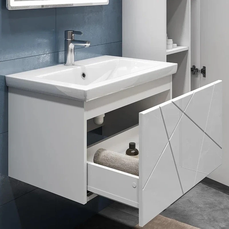 Тумба с раковиной Vigo Geometry 70 034-com подвесная цвет Белый