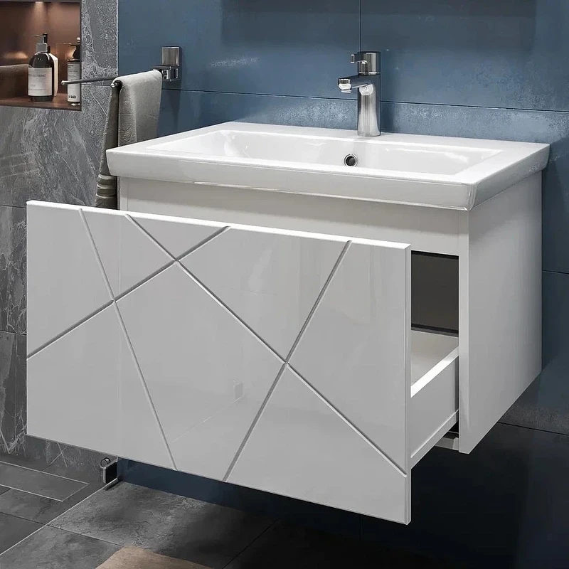 Тумба с раковиной Vigo Geometry 70 034-com подвесная цвет Белый