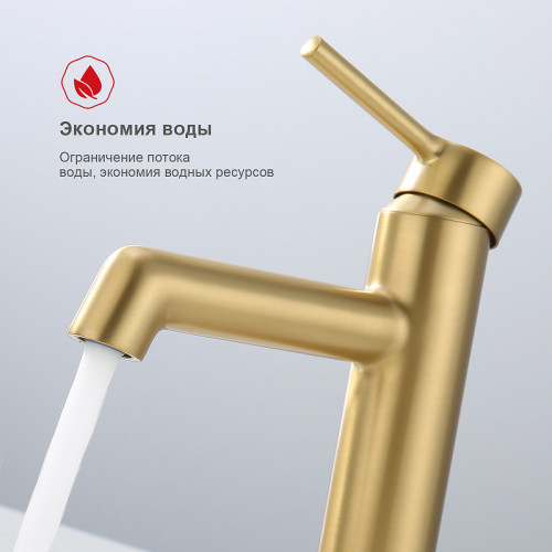 Смеситель для раковины Raglo R20.10.03 Золото матовое латунь