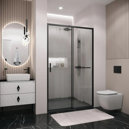 Душевая дверь Grossman Style 110 100.K33.05.110.21.02 профиль Черный матовый стекло шиншилла