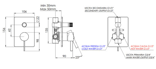 Смеситель для душа Remer Metrica MC09HG цвет Хром
