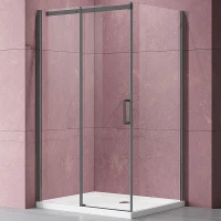 Душевой уголок Vincea Dice 160x100 VSR-4D1016CLGM профиль Вороненая сталь стекло прозрачное
