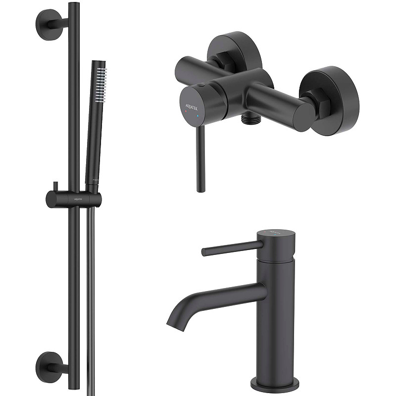 Комплект смесителей Aquatek Европа AQ1331MB Черный матовый латунь