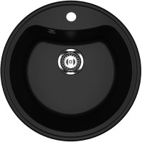 Кухонная мойка Ulgran Classic U-601-344 Ультра-черная искусственный камень (литьевой мрамор) встраиваемый