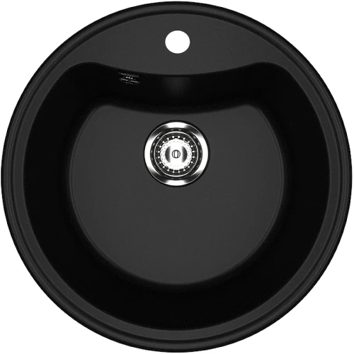 Кухонная мойка Ulgran Classic U-601-344 Ультра-черная искусственный камень (литьевой мрамор) встраиваемый