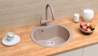 Кухонная мойка Ulgran Classic U-601-344 Ультра-черная искусственный камень (литьевой мрамор) встраиваемый