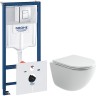 Комплект унитаза Ceramicanova Vogue CN4008T с инсталляцией Grohe Rapid SL 38775001 с сиденьем Микролифт и клавишей смыва Хром фарфор подвесной