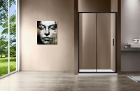 Душевая дверь Vincea Garda 140 VDS-1G140CLB профиль Черный стекло прозрачное
