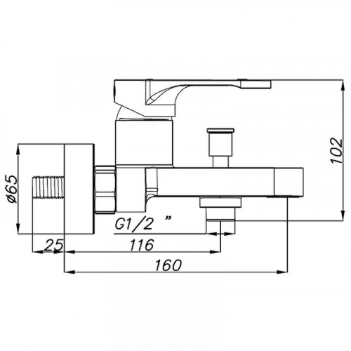 Смеситель для ванны Azario Viano AZ-15830501 Хром латунь на стену