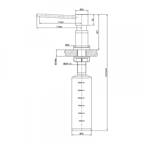 Дозатор для моющего средства Lemark Expert LM8203GMN Графит