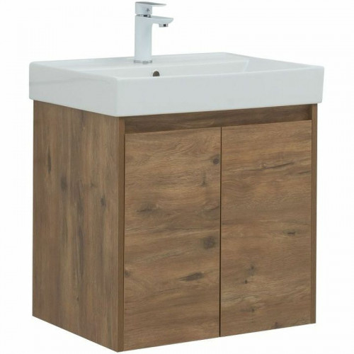 Тумба с раковиной Aquanet Nova Lite 60 302525 подвесная Дуб рустикальный МДФ / ЛДСП