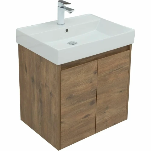 Тумба с раковиной Aquanet Nova Lite 60 302525 подвесная Дуб рустикальный МДФ / ЛДСП