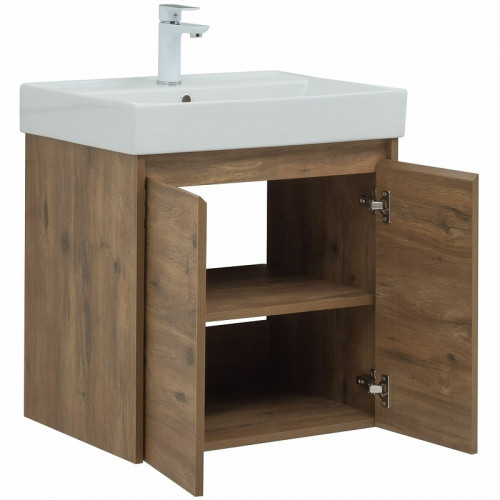Тумба с раковиной Aquanet Nova Lite 60 302525 подвесная Дуб рустикальный МДФ / ЛДСП