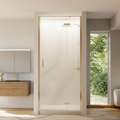 Душевая дверь Veconi Vianno VN-73RG/R 120 VN73RG/R-120-06-C4 профиль цвет Брашированное золото стекло дождь