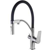Смеситель для кухни Lemark Bronx LM3761GM Графит латунь