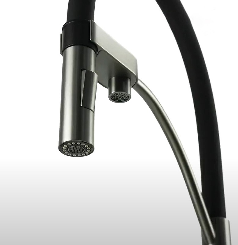Смеситель для кухни Lemark Bronx LM3761GM Графит латунь