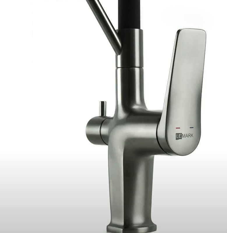 Смеситель для кухни Lemark Bronx LM3761GM Графит латунь