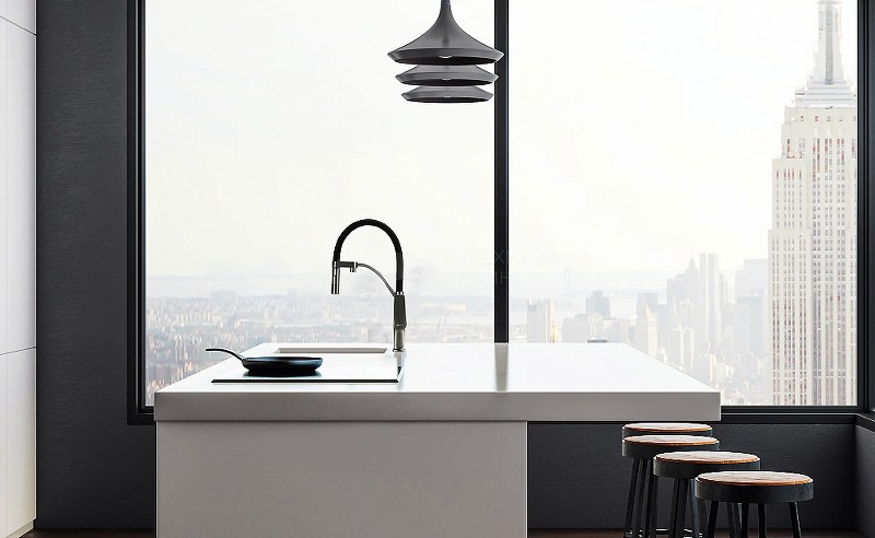 Смеситель для кухни Lemark Bronx LM3761GM Графит латунь