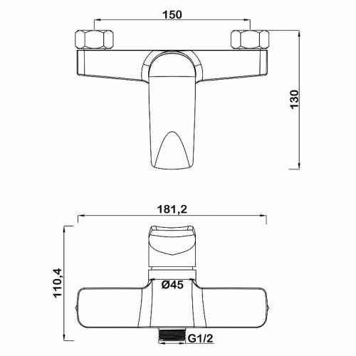 Смеситель для душа Swedbe Venado 1620 Хром