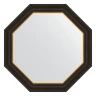 Зеркало Evoform Octagon 68х68 BY 7405 в багетной раме - Черное дерево с золотом 71