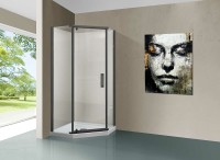 Душевой уголок Vincea Stresa 90x90 VSP-1S900CLGM профиль Вороненая сталь стекло прозрачное