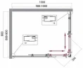 Душевой уголок BelBagno Uno 100х90 UNO-195-AH-2-100/90-C-Cr профиль Хром стекло прозрачное