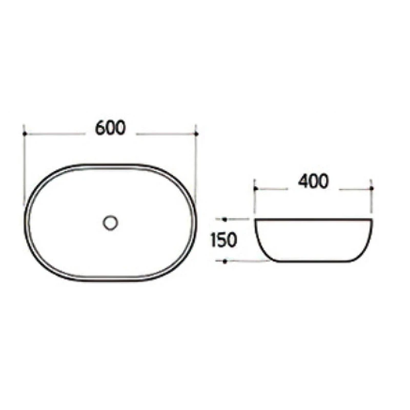 Раковина-чаша beWash Lusso 60 BK6040CT040 Белый глянец фарфор накладная