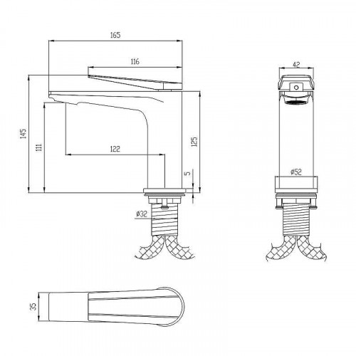 Смеситель для раковины Olive's Viar 28100VRG Золото матовое