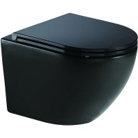 Унитаз WeltWasser Merzbach 041 XL MT-BL 10000008269 подвесной Черный матовый с сиденьем Микролифт фаянс подвесной