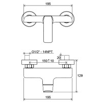 Смеситель для душа Ravak Flat FL 032.00/150 X070121 Хром латунь на стену