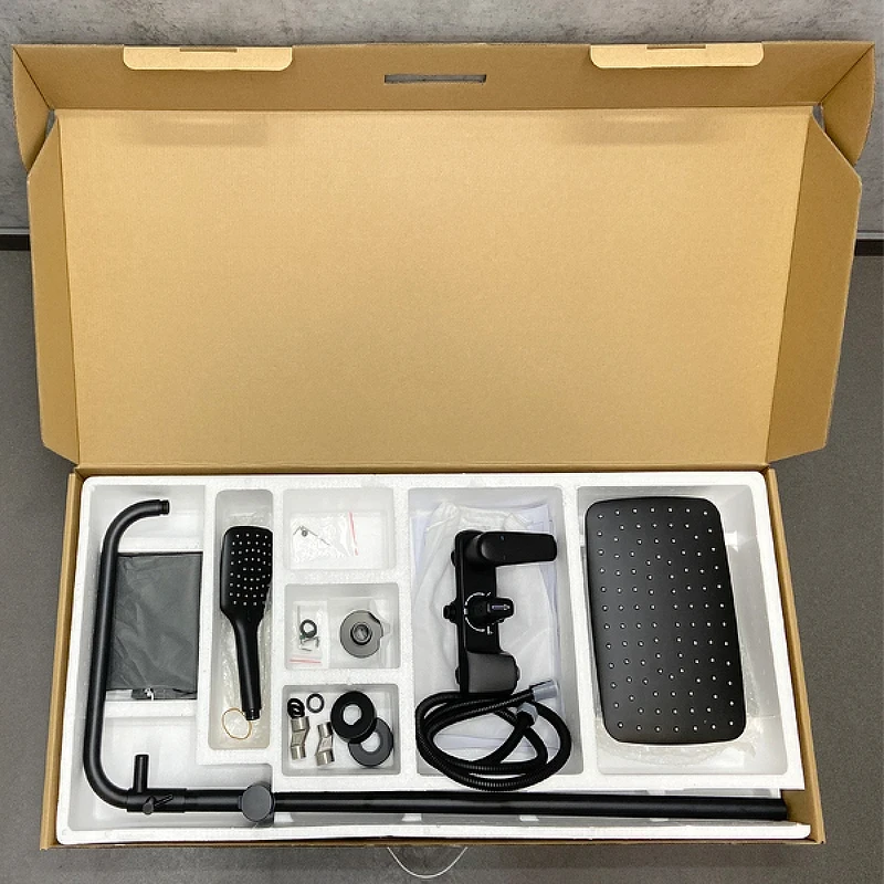 Душевая система Comforty FF074R-CMT 00-00004536 Черная латунь на стену