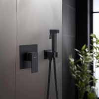Гигиенический душ со смесителем Aquatek Либра AQ1619MB Черный матовый латунь встраиваемый