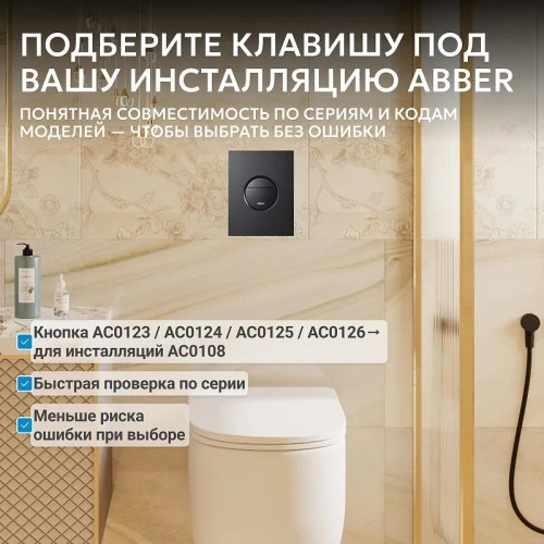 Кнопка смыва для инсталляции Abber AC0126MB цвет Черный матовый