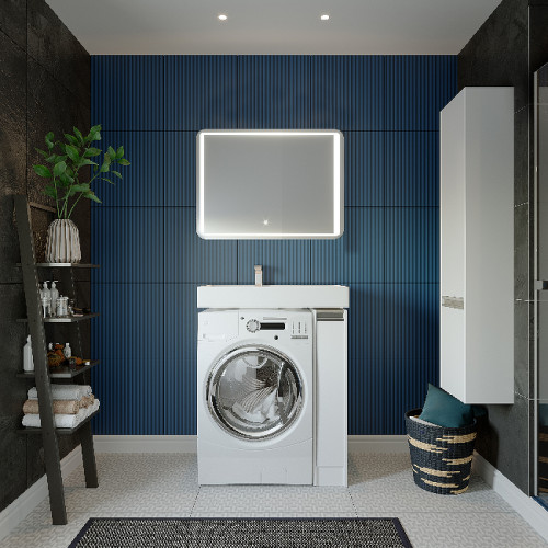 Тумба под раковину Aquaton Лондри 20 R 1A236101LH010 Белый глянец МДФ / ЛДСП