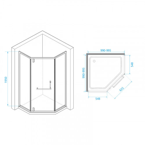 Душевой уголок RGW Hotel HO-084B 100х100 350608400-14 профиль Черный стекло прозрачное