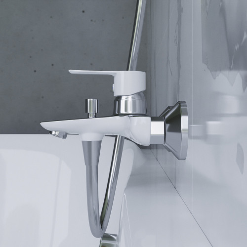 Смеситель для ванны Damixa Origin Elegance 841000000 Хром Белый латунь на стену