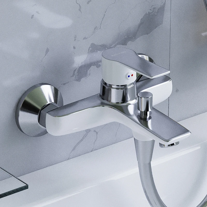 Смеситель для ванны Damixa Origin Elegance 841000000 Хром Белый латунь на стену