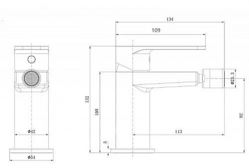 Смеситель для биде Splendy Rest RE207132K1BM цвет Черный матовый
