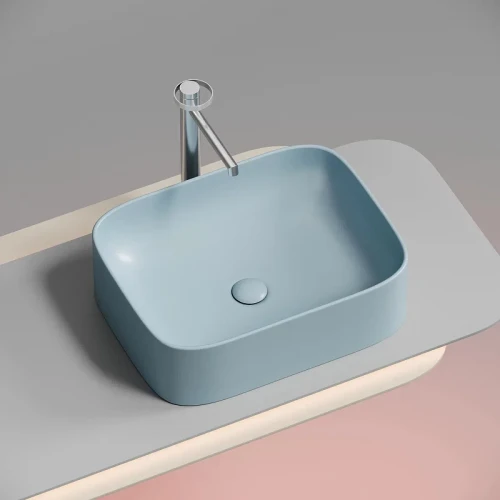 Раковина-чаша Ceramicanova Element 51 CN6052ML Голубая матовая фарфор накладная